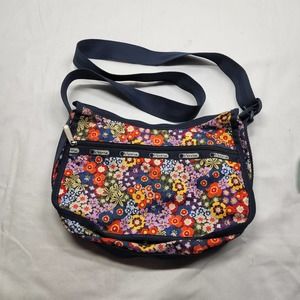 Le SportSac Floral Cross Body Purse With Zip Pouch Included